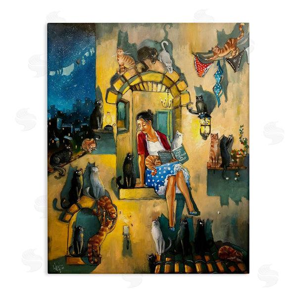 stupell industries Ronald West | Window Scene with Cats
