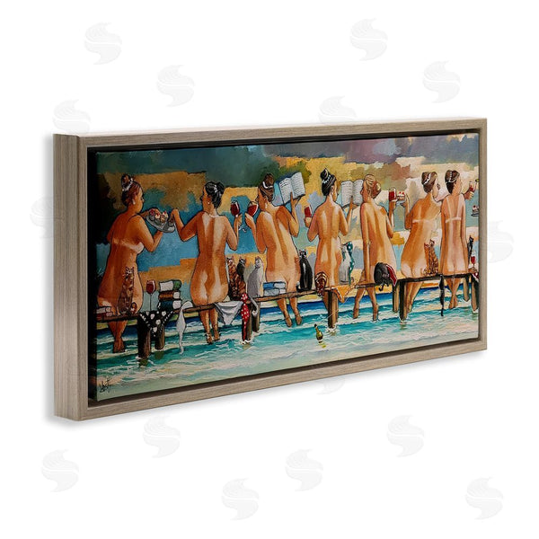 Stupell Industries Ronald West | Wine Books And Cats Jetty Wall Art