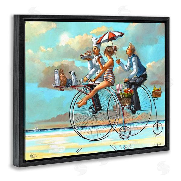 Stupell Industries Ronald West | Woman & Butler Bicycle Ride