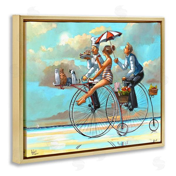 Stupell Industries Ronald West | Woman & Butler Bicycle Ride