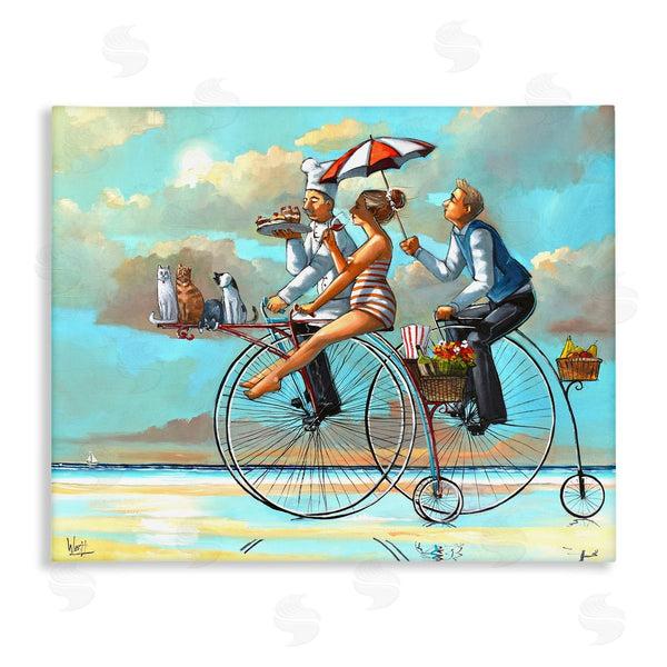 stupell industries Ronald West | Woman & Butler Bicycle Ride
