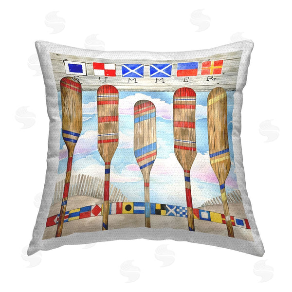 Stupell Industries Ronnie Rooney | Maritime Summer Paddles Printed Throw Pillow
