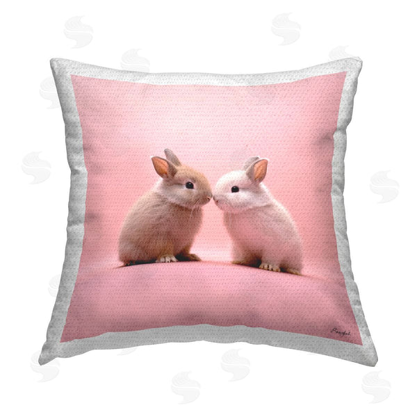 Stupell Industries Roozbeh | Baby Bunnies On Pink Printed Throw Pillow