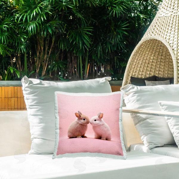 Stupell Industries Roozbeh | Baby Bunnies On Pink Printed Throw Pillow