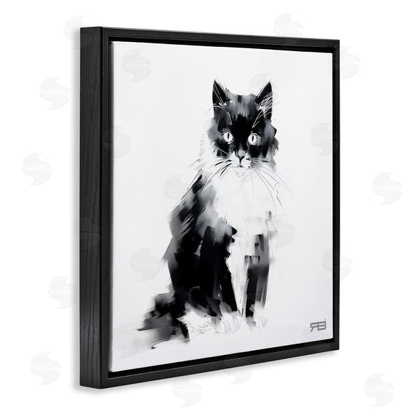 Stupell Industries Roozbeh Bahramali | Abstract Black And White Cat