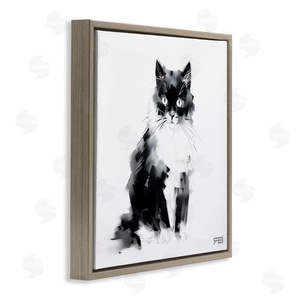 Stupell Industries Roozbeh Bahramali | Abstract Black And White Cat