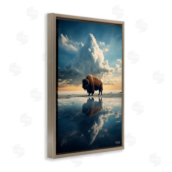 Stupell Industries Roozbeh Bahramali | Bison And Reflective Clouds