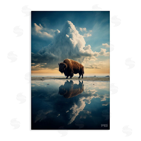 stupell industries Roozbeh Bahramali | Bison and Reflective Clouds