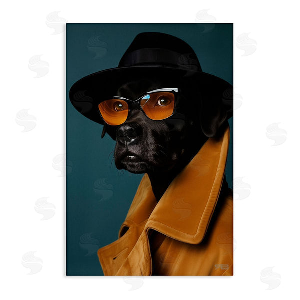 stupell industries Roozbeh Bahramali | Black Dog in Suit
