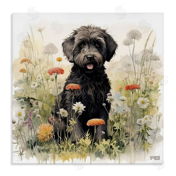 stupell industries Roozbeh Bahramali | Black Terrier in Meadow