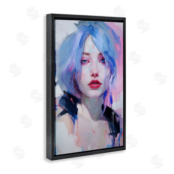 Stupell Industries Roozbeh Bahramali | Blue Haired Woman Visage