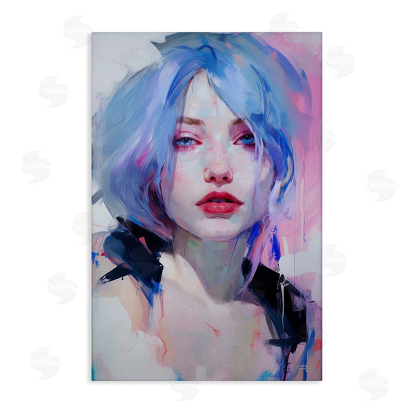 stupell industries Roozbeh Bahramali | Blue Haired Woman Visage