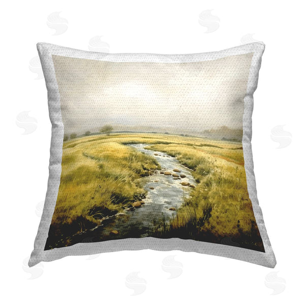 Stupell Industries Roozbeh Bahramali | Calming Horizon River Printed Throw Pillow