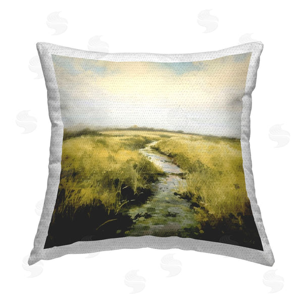 Stupell Industries Roozbeh Bahramali | Calming Horizon Stream Printed Throw Pillow