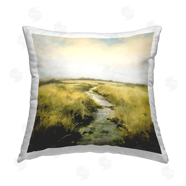 stupell industries Roozbeh Bahramali | Calming Horizon Stream Printed Throw Pillow