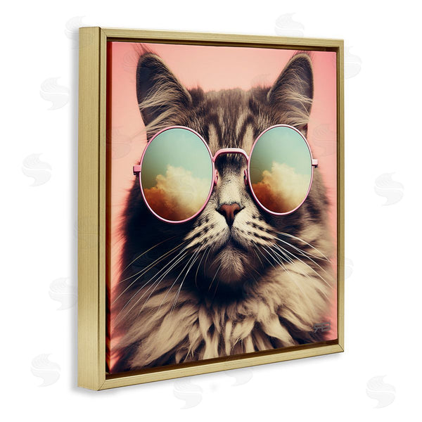 Stupell Industries Roozbeh Bahramali | Cat And Cloud Reflection Glasses
