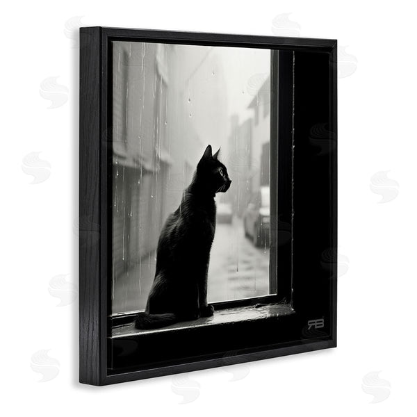 Stupell Industries Roozbeh Bahramali | Cat Gazing Rainy Window Wall Art