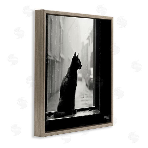 Stupell Industries Roozbeh Bahramali | Cat Gazing Rainy Window Wall Art