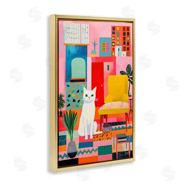 Stupell Industries Roozbeh Bahramali | Cat In Eclectic Interior