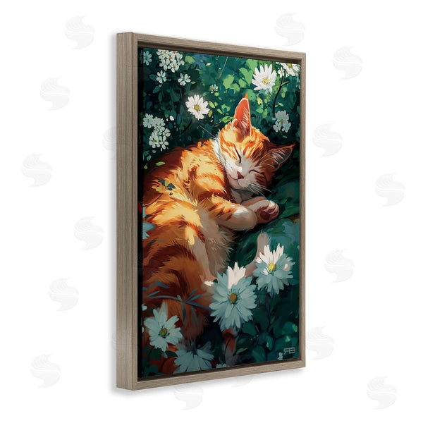 Stupell Industries Roozbeh Bahramali | Cat Sleeping In Meadow Wall Art