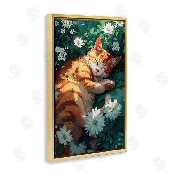 Stupell Industries Roozbeh Bahramali | Cat Sleeping In Meadow Wall Art
