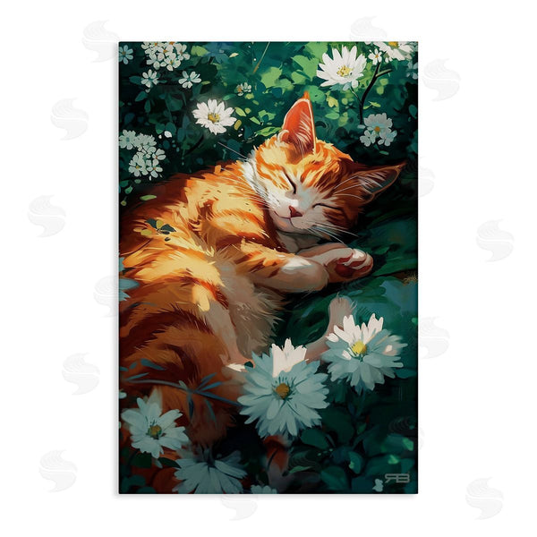 stupell industries Roozbeh Bahramali | Cat Sleeping in Meadow Wall Art