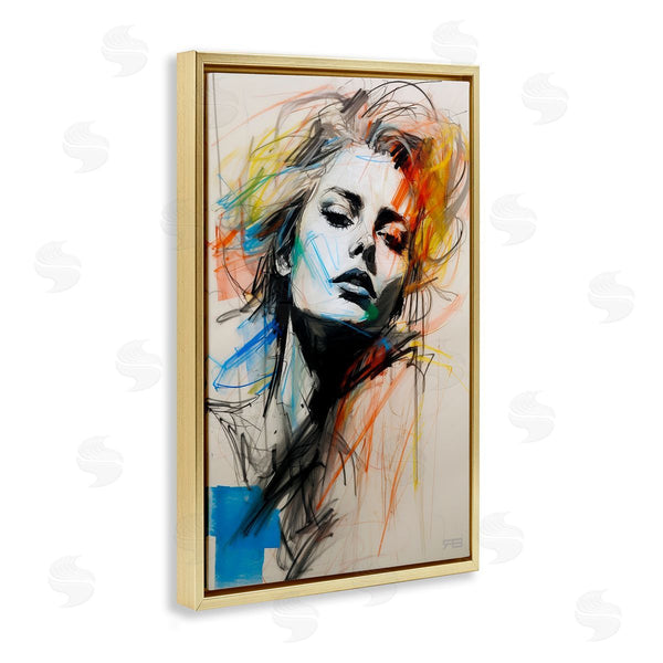 Stupell Industries Roozbeh Bahramali | Chaotic Sketch Portrait