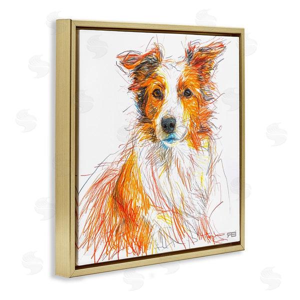 Stupell Industries Roozbeh Bahramali | Collie Dog Sketch Style