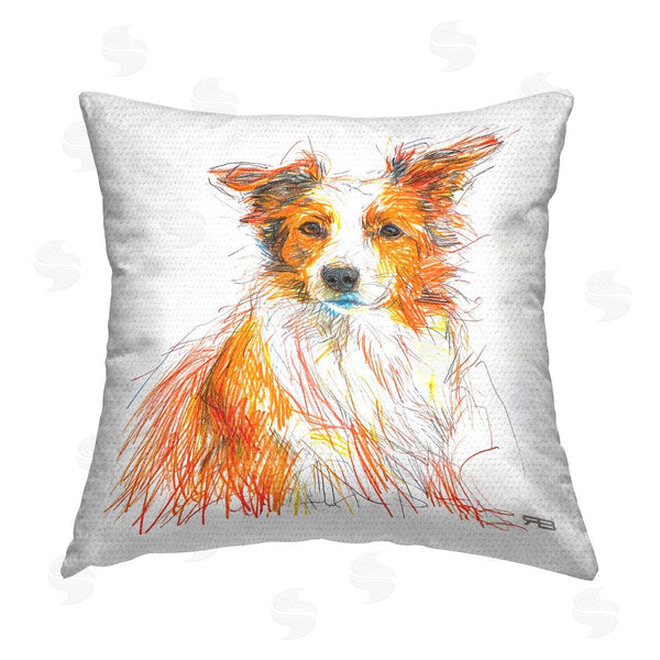 Stupell Industries Roozbeh Bahramali | Collie Dog Sketch Style Printed Throw Pillow