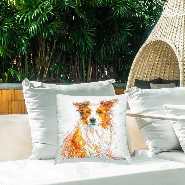 Stupell Industries Roozbeh Bahramali | Collie Dog Sketch Style Printed Throw Pillow
