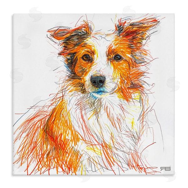stupell industries Roozbeh Bahramali | Collie Dog Sketch Style