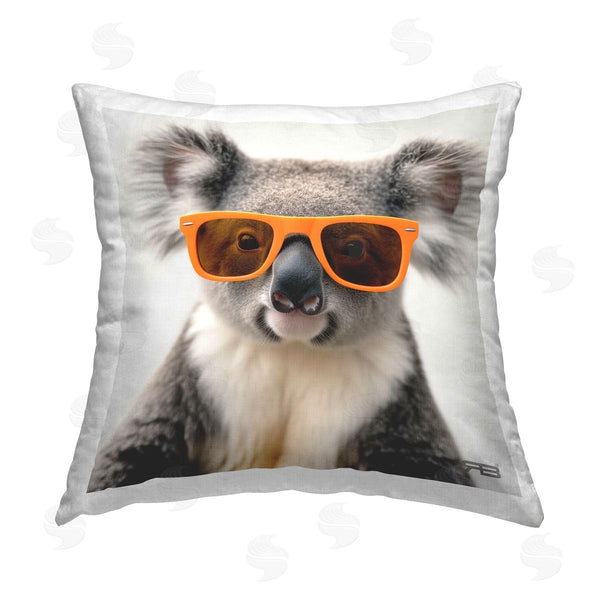 stupell industries Roozbeh Bahramali | Cool Koala & Glasses Printed Throw Pillow