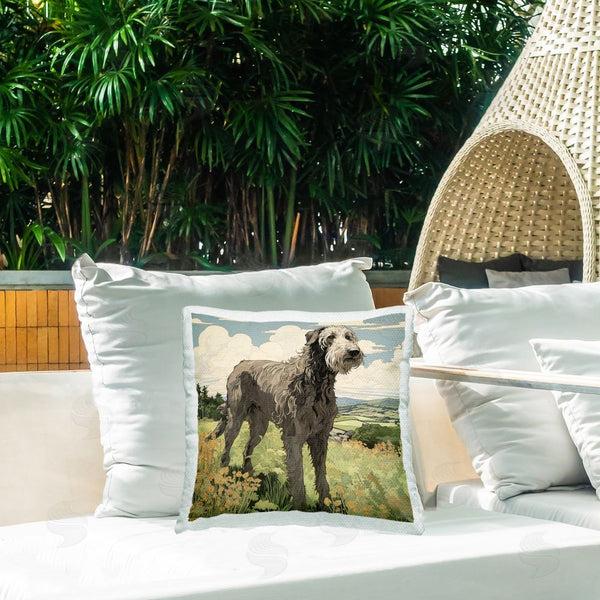 Stupell Industries Roozbeh Bahramali | Countryside Landscape Dog Printed Throw Pillow