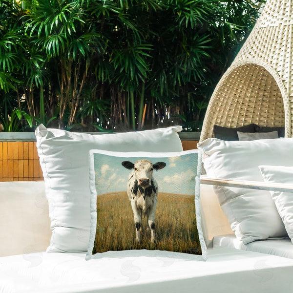 Stupell Industries Roozbeh Bahramali | Cow In Verdant Field Printed Throw Pillow