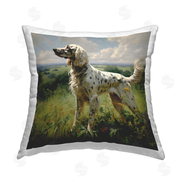 stupell industries Roozbeh Bahramali | Dalmatian Dog in Countryside Printed Throw Pillow