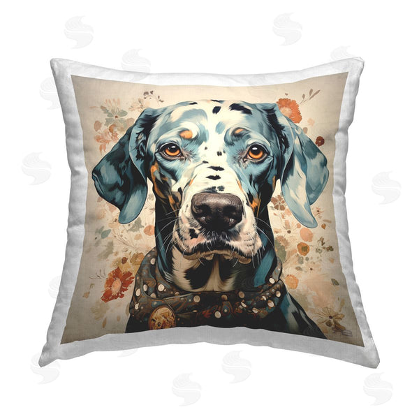stupell industries Roozbeh Bahramali | Dog Portrait with Paint Splatter Printed Throw Pillow