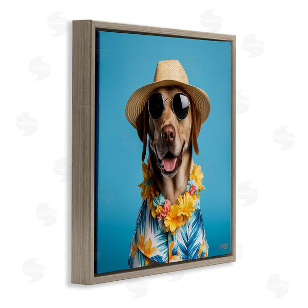 Stupell Industries Roozbeh Bahramali | Dog With Aloha Shirt
