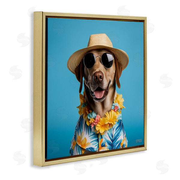 Stupell Industries Roozbeh Bahramali | Dog With Aloha Shirt