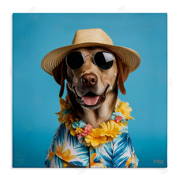 stupell industries Roozbeh Bahramali | Dog with Aloha Shirt