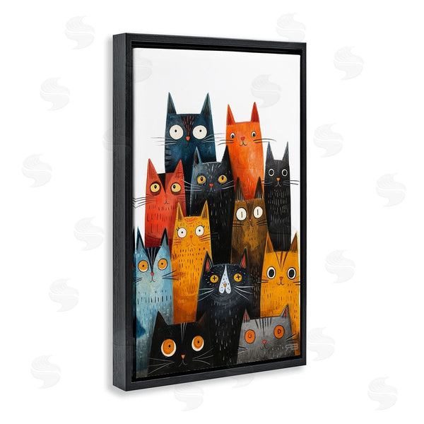 Stupell Industries Roozbeh Bahramali | Fun Peeking Cat Faces