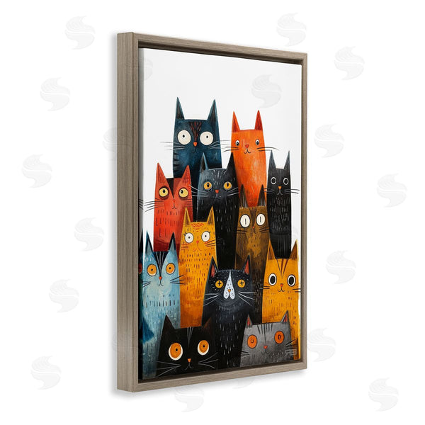 Stupell Industries Roozbeh Bahramali | Fun Peeking Cat Faces