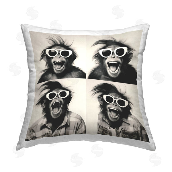 stupell industries Roozbeh Bahramali | Fun Sunglasses Monkey Printed Throw Pillow