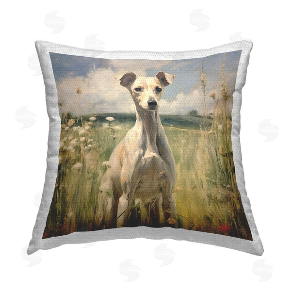Stupell Industries Roozbeh Bahramali | Greyhound Dog Landscape Printed Throw Pillow