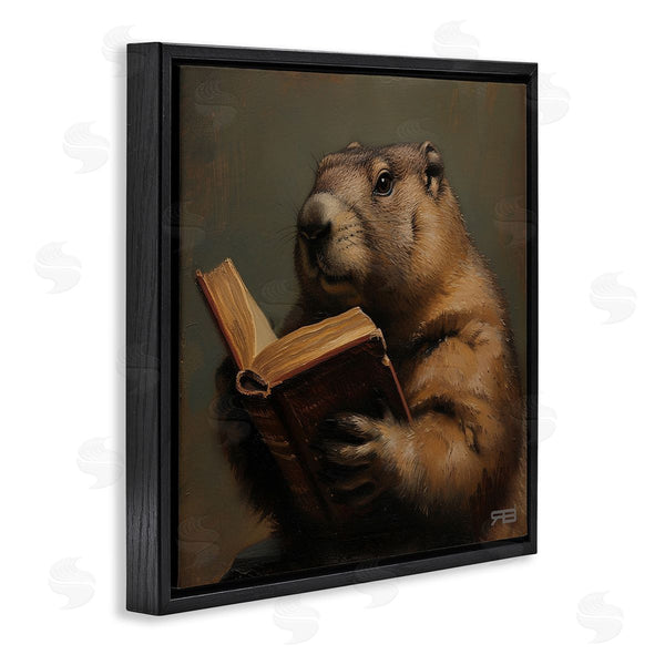 Stupell Industries Roozbeh Bahramali | Groundhog Reading Book
