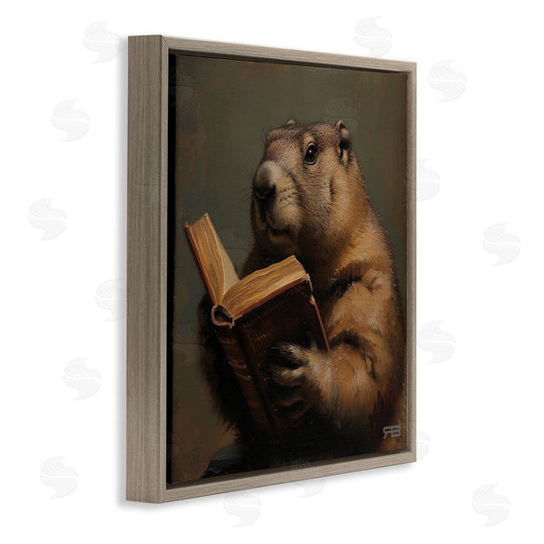 Stupell Industries Roozbeh Bahramali | Groundhog Reading Book