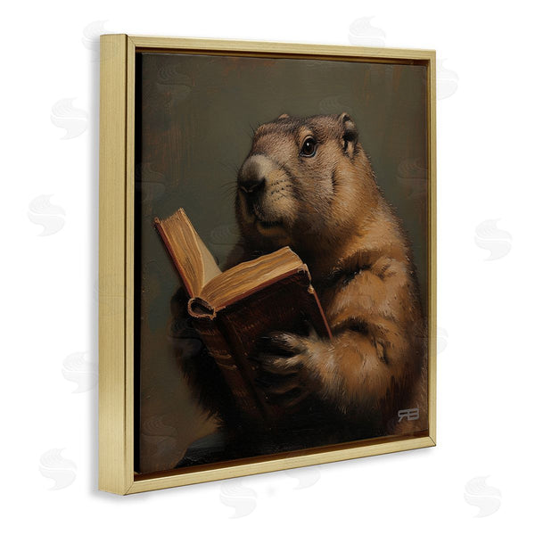 Stupell Industries Roozbeh Bahramali | Groundhog Reading Book