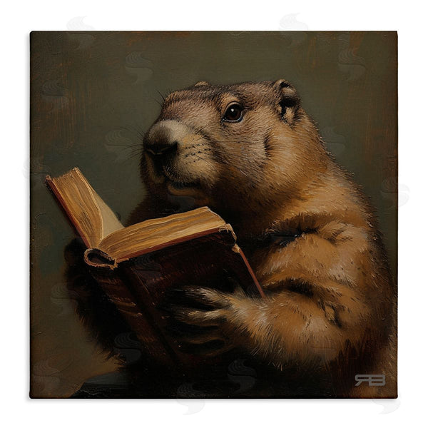 stupell industries Roozbeh Bahramali | Groundhog Reading Book