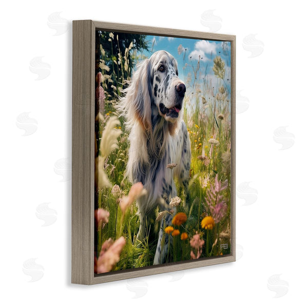 Stupell Industries Roozbeh Bahramali | Happy Dog Among Flowers Wall Art