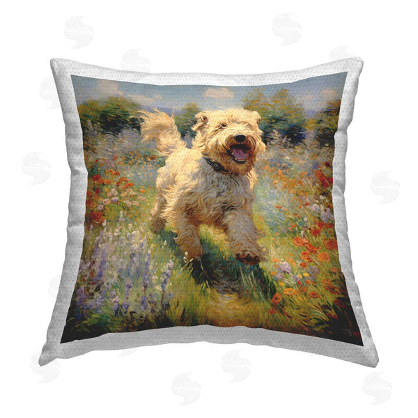 Stupell Industries Roozbeh Bahramali | Happy Running Terrier Dog Printed Throw Pillow