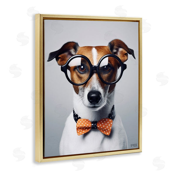 Stupell Industries Roozbeh Bahramali | Hipster Bowtie Dog